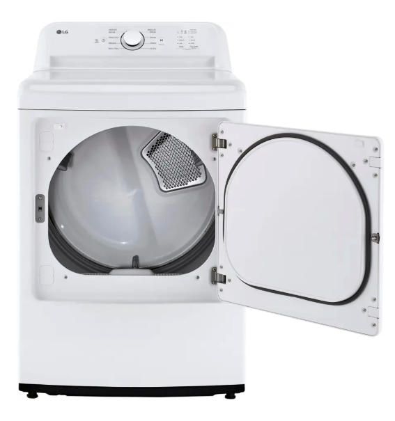 LG 7.3 Cu. Ft. Electric Rear Control Ultra Large Capacity Dryer in White with Sensor Dry 22121518 - DLE6100W - Open Box