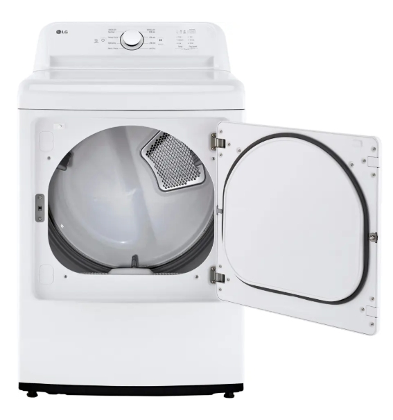 Pictures of LG 7.3 Cu. Ft. Electric Rear Control Ultra Large Capacity Dryer in White with Sensor Dry 3SD716 - DLE6100W - Open Box - Neu Appliance Outlet - Discount Appliance Outlet in Austin, Tx