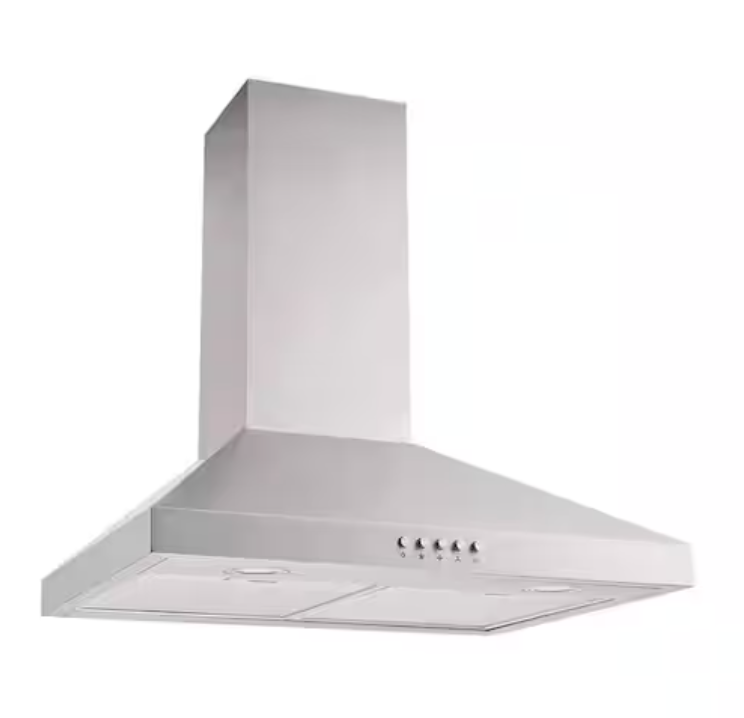 Vissani Siena 30 in. 350CFM Convertible Pyramid Wall Mount Range Hood in Stainless Steel with Charcoal Filter and LED Lighting 631T-YP11-75 - New in Box