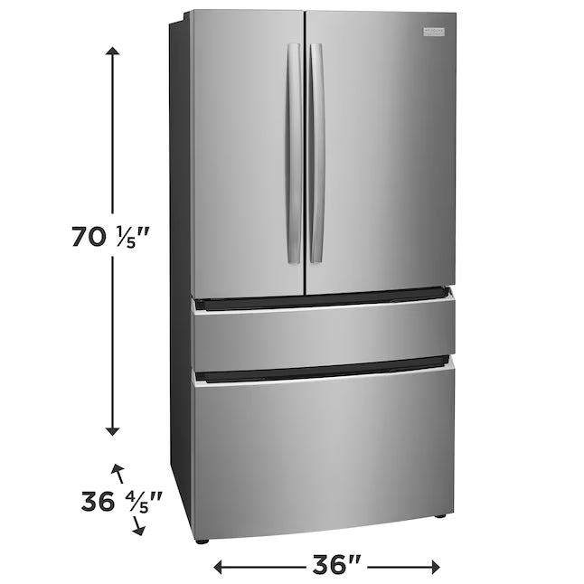 Frigidaire Gallery Standard-Depth 27.2-cu ft 36-in Wide French Door Refrigerator with Ice Maker ENERGY STAR Certified in Fingerprint Resistant Stainless Steel GRMN2872AF - Scratch & Dent (Minor)