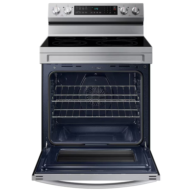 Samsung 6.3 cu. ft. Smart Freestanding Electric Range with No-Preheat Air Fry & Convection in Stainless Steel 25SD116 - NE63A6511SS - Scratch & Dent - Moderate