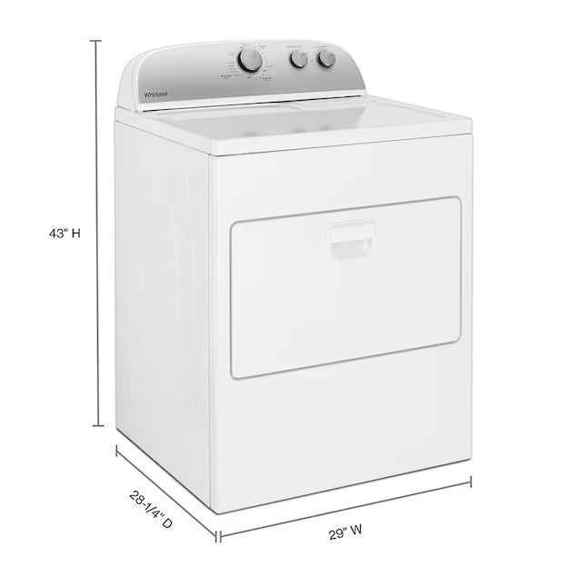 Whirlpool 3.8–3.9 Cu. Ft. Top Load Washer with 2 in 1 Removable Agitator and Soil Level Selection WTW4957PW - Scratch & Dent (Minor) and Whirlpool White Electric 7.0 Cu. Ft. Dryer with Auto Dry 16186 - WED4950HW - Scratch & Dent (Minor)