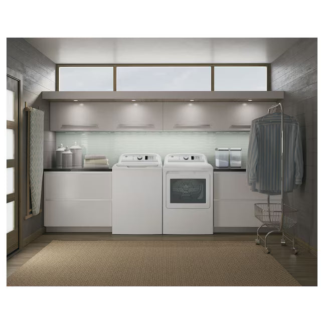 GE Top Load 4.0 Cu. Ft. Capacity Washer with Stainless Steel Wash Basket GTW325ASWWW - New in Box and GE ENERGY STAR 7.4 cu. ft. Capacity Aluminized Alloy Drum Electric Dryer with Sensor Dry 16254 - GTD65EBSJWS - Certified Refurbished