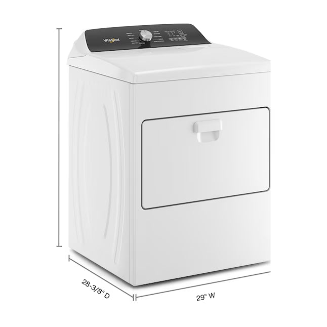 Whirlpool White Top Load 4.6 Cu. Ft. Washer with Built-In Faucet WTW5010LW - Scratch & Dent (Minor) and Whirlpool White Electric 7.0 Cu. Ft. Dryer with Moisture Sensing 16201 - WED5010LW - Scratch and Dent (Minor)