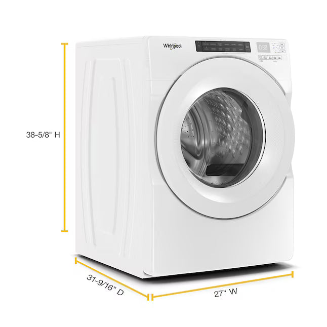 Whirlpool White Closet Depth Front Load 4.3 Cu. Ft. Washer with Intuitive Controls and Single Load Dispenser WFW560CHW - Scratch and Dent (Major)
