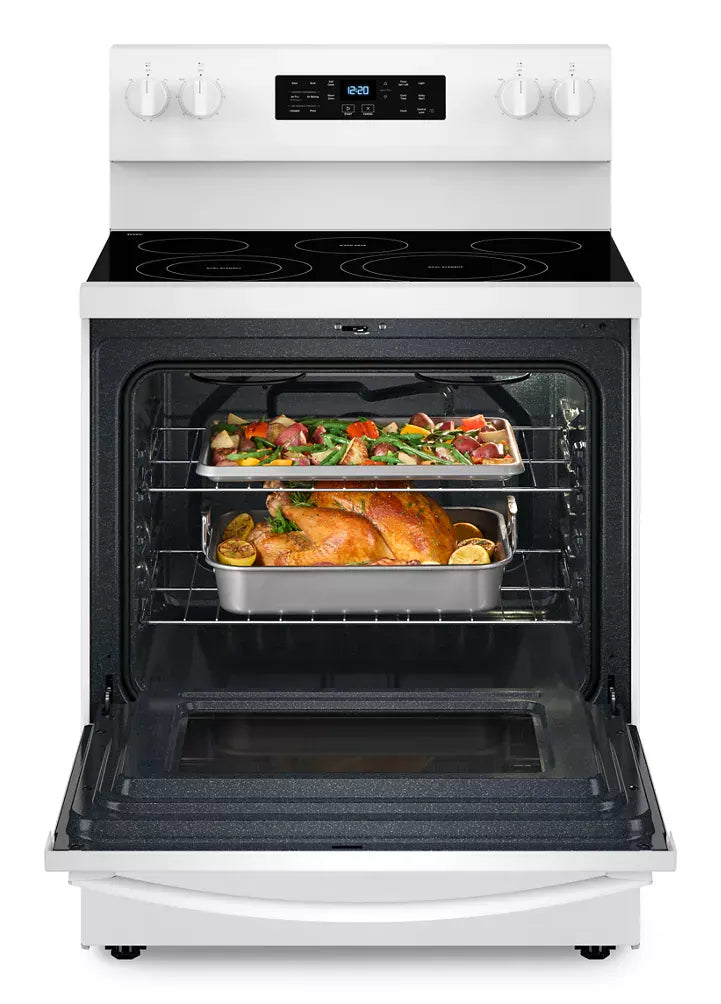 Whirlpool 5-Element Freestanding Electric Range in White with Air Cooking Technology 25138SD762 - WFES5030RW - Scratch & Dent (Minor)