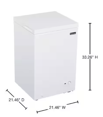 Magic Chef 3.5 cu. ft. Manual Defrost Chest Freezer in White 251311SD937 - HMCF35W5 - Scratch & Dent (Moderate)