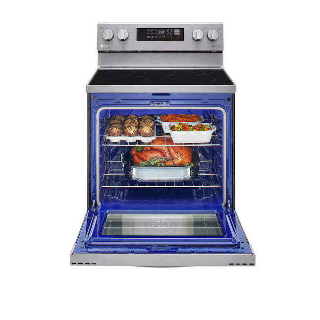 LG 6.3 cu. ft. Smart Wi-Fi Enabled Fan Convection Electric Range with Air Fry & EasyClean® LREL6323S - Scratch & Dent (Minor)