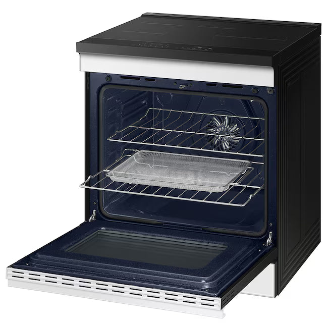 Samsung Bespoke 6.3-cu ft, 4 Burner Air Fry Convection Oven Slide-In Single Induction Range in White Glass 251310SD916 - NSI6DB950012 - Open Box
