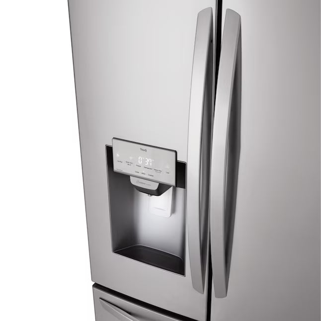 LG 28 cu. ft. 3 Door French Door, Ice and Water with Single Ice Maker in Printproof Stainless Steel LRFS28XBS - Scratch & Dent (Moderate)