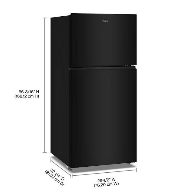 Whirlpool® 29.5-inch Wide 19.3 Cu. Ft. Top Freezer Refrigerator with Total Coverage Cooling 22131SD107 - WRTX5419SB - Open Box