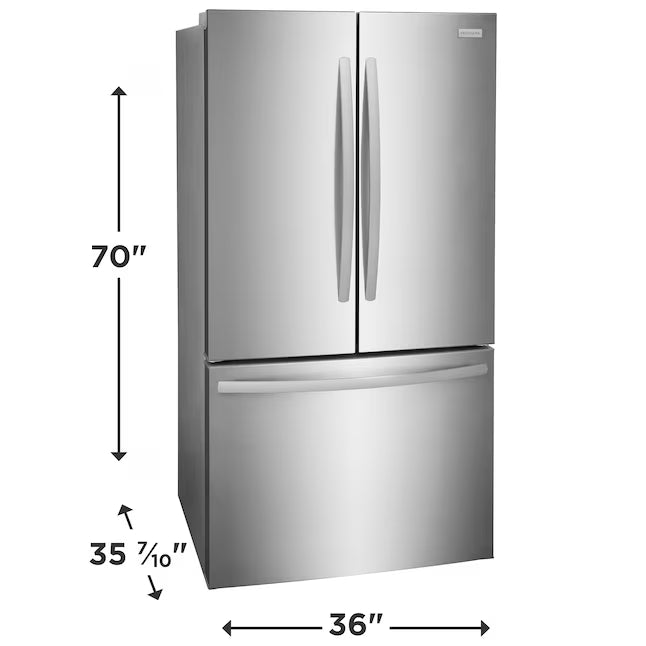 Frigidaire 27.8 cu. ft. 3 Door French Door Refrigerator with Exterior Water and Ice Dispenser 22136SD341 - FRFS2823AS - Scratch & Dent (Moderate)