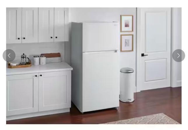 Pictures of Vissani 18 cu. ft. Top Freezer Refrigerator in White with Adjustable Temperature Controls 25SD040 - MDTF18WHR - Scratch & Dent (Moderate) - Neu Appliance Outlet - Discount Appliance Outlet in Austin, Tx