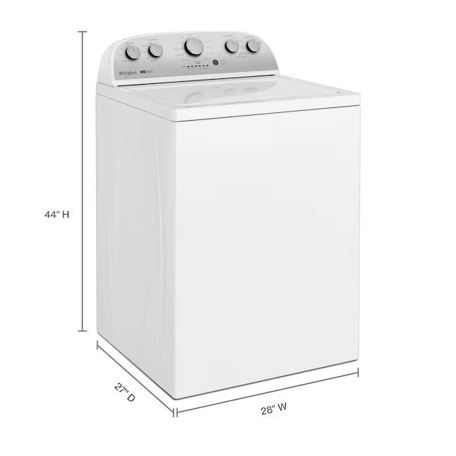 Whirlpool 3.8–3.9 Cu. Ft. Top Load Washer with 2 in 1 Removable Agitator and Soil Level Selection WTW4957PW - Scratch & Dent (Minor) and Whirlpool White Electric 7.0 Cu. Ft. Dryer with Auto Dry 16186 - WED4950HW - Scratch & Dent (Minor)