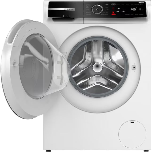 Bosch 500 Series 24 in. 2.4 cu. ft. Stackable Front Load Compact Washer in White WGB24600UC - Open Box and Bosch 500 Series 4-cu ft Stackable Ventless Electric Dryer with Steam Cycle in White WQB245B0UC - Scratch & Dent (Moderate)