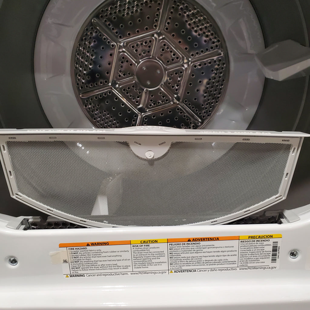 GE® 4.5 cu. ft. Capacity Washer with Stainless Steel Basket GTW485ASWWB - Scratch & Dent (Major) and GE® 7.2 cu. ft. Capacity Electric Dryer with Up To 120 ft. Venting and Extended Tumble 16131 - GTD48EASWWB - Scratch & Dent (Minor)