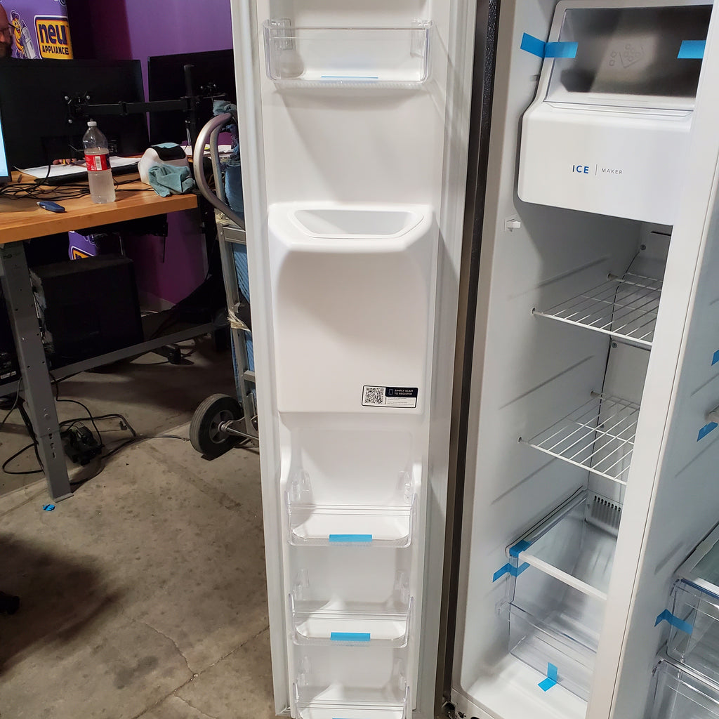 Frigidaire 25.6-cu ft ENERGY STAR Side-by-Side Refrigerator with Ice Maker in Fingerprint Resistant Stainless Steel 3SD776 - FRSS26L3AF - Scratch & Dent (Minor)