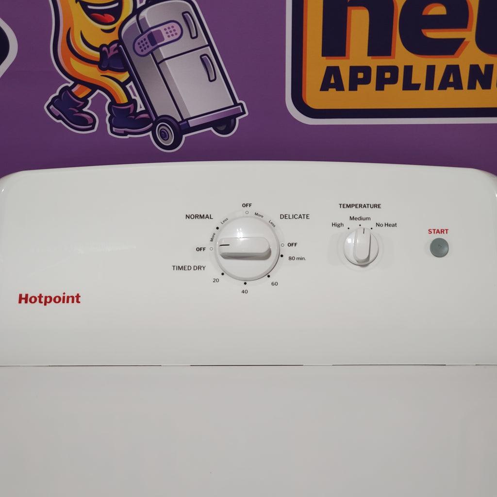 Pictures of Hotpoint® 4.0 cu. ft. Capacity Washer with Cold Plus and Water Level Control HTW265ASWWW - Scratch & Dent (Moderate) and Hotpoint® 6.2 cu. ft. vented Electric Dryer with Auto Dry 16101 - HTX26EASWWW - Scratch & Dent (Minor) - Neu Appliance Outlet - Discount Appliance Outlet in Austin, Tx
