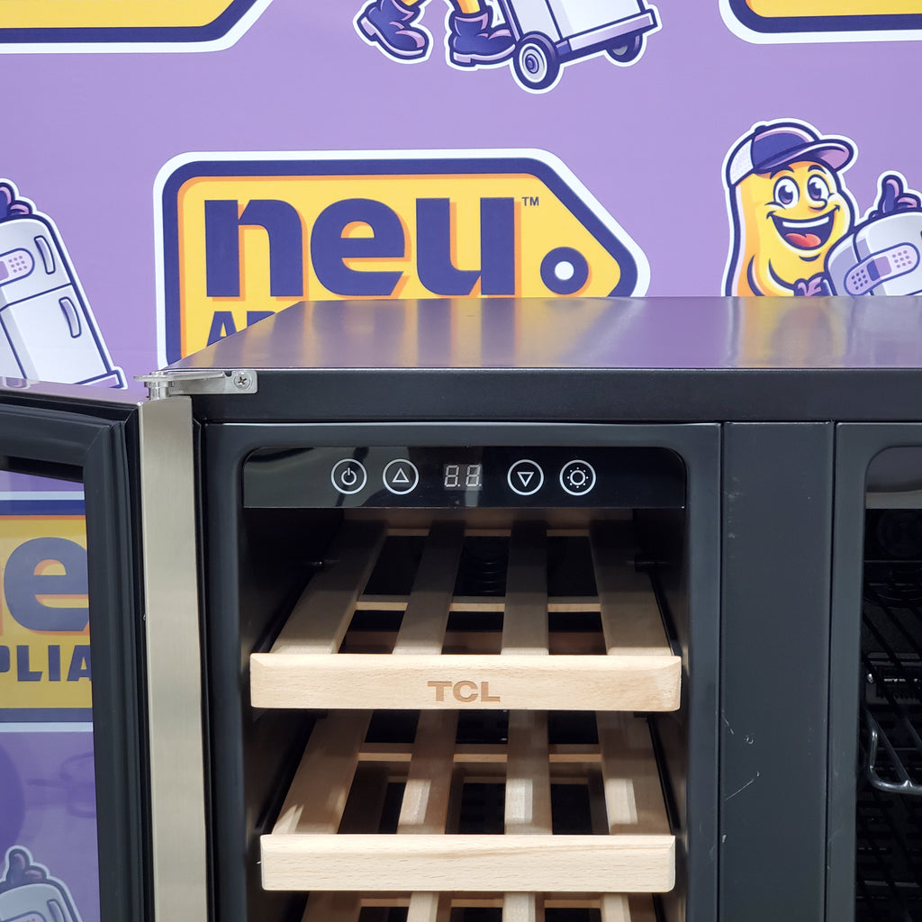 TCL 23.4-in W 20 -Bottles Stainless Steel Dual Zone Cooling Built-in/Freestanding Indoor Wine Cooler 5SD239 - B422D - Scratch & Dent (Minor)