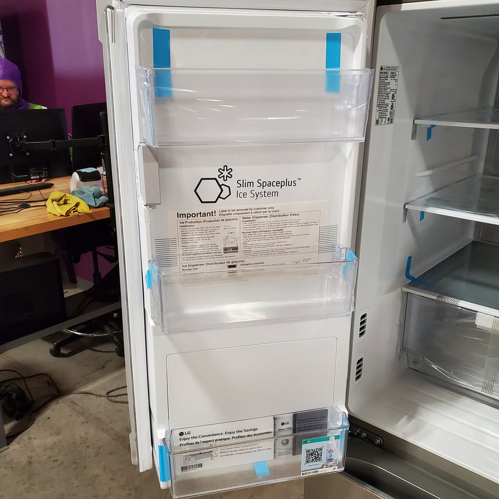 LG 29 cu. ft. Smart Standard-Depth MAX™ 4-Door French Door Refrigerator with Full-Convert Drawer™ in Print Proof Stainless Steel 3SD931 - LF29H8330S - Open Box