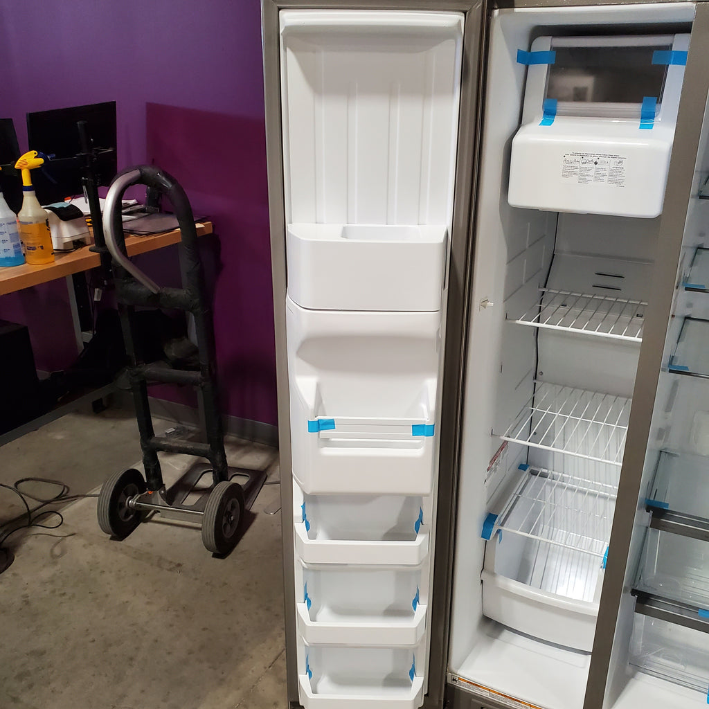 Whirlpool 24 cu ft Capacity Side By Side Refrigerator with Ice and Water Dispenser in Fingerprint Resistant Stainless Steel 24SD46 - WRS315SDHZ - Scratch & Dent (Minor)