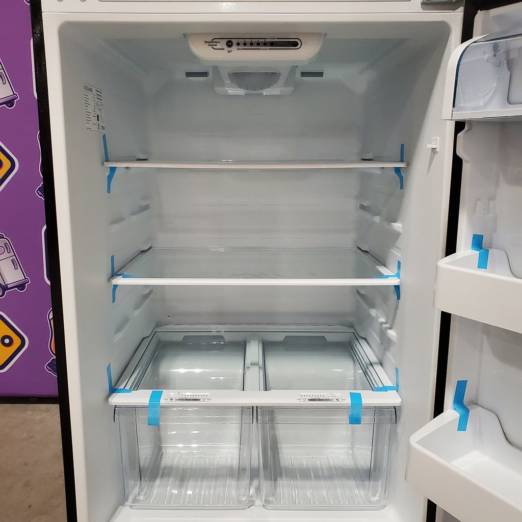 Pictures of Vissani 18 cu. ft. Top Freezer Refrigerator in Stainless Steel, Garage Ready 25SD117 - MDTF18SSR - Scratch & Dent (Moderate) - Neu Appliance Outlet - Discount Appliance Outlet in Austin, Tx