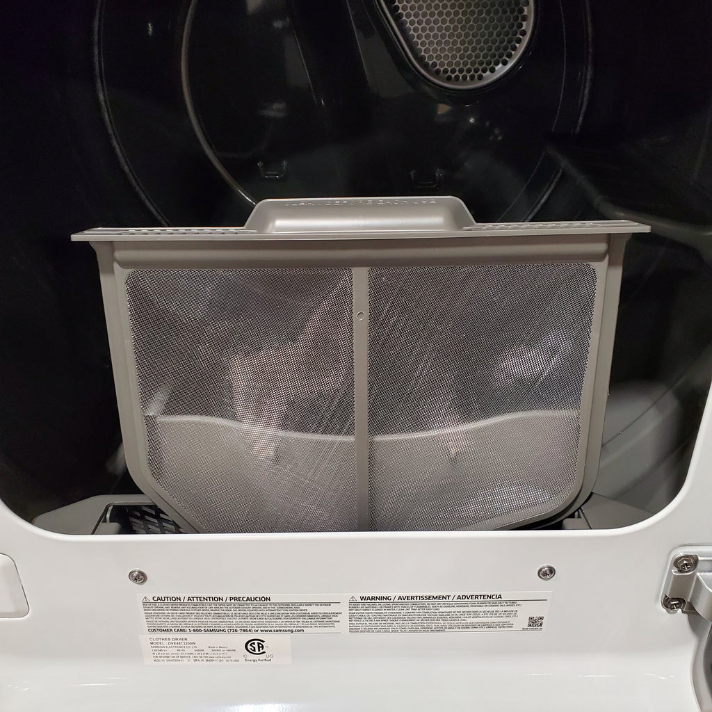 Pictures of Samsung 7.2 cu. ft. Electric Dryer with Sensor Dry in White 6SD62 - DVE45T3200W - Open Box - Neu Appliance Outlet - Discount Appliance Outlet in Austin, Tx