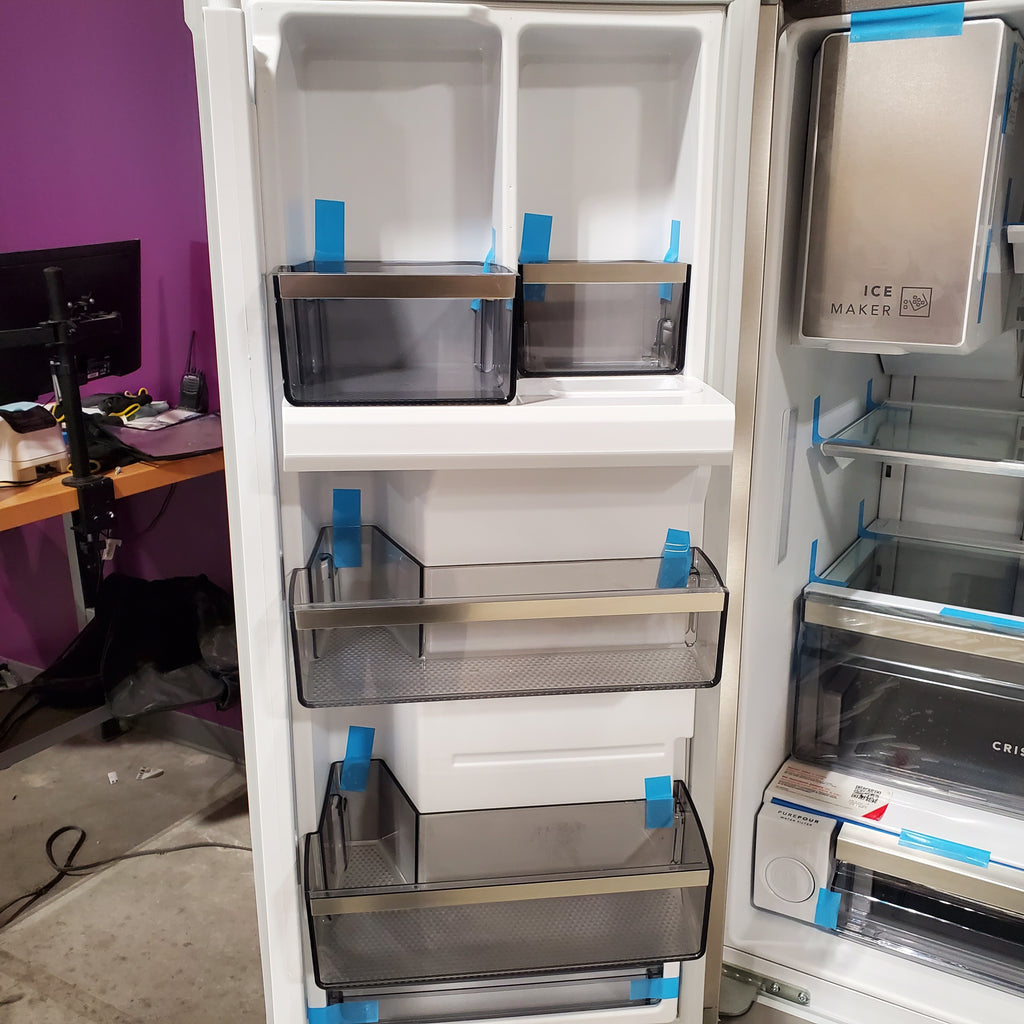 Pictures of Frigidaire Counter-Depth Professional ENERGY STAR 22.6 Cu. Ft. French Door with CrispSeal® Plus Crispers with Auto Humidity 4SD447 - PRFC2383AF - Scratch & Dent (Moderate) - Neu Appliance Outlet - Discount Appliance Outlet in Austin, Tx