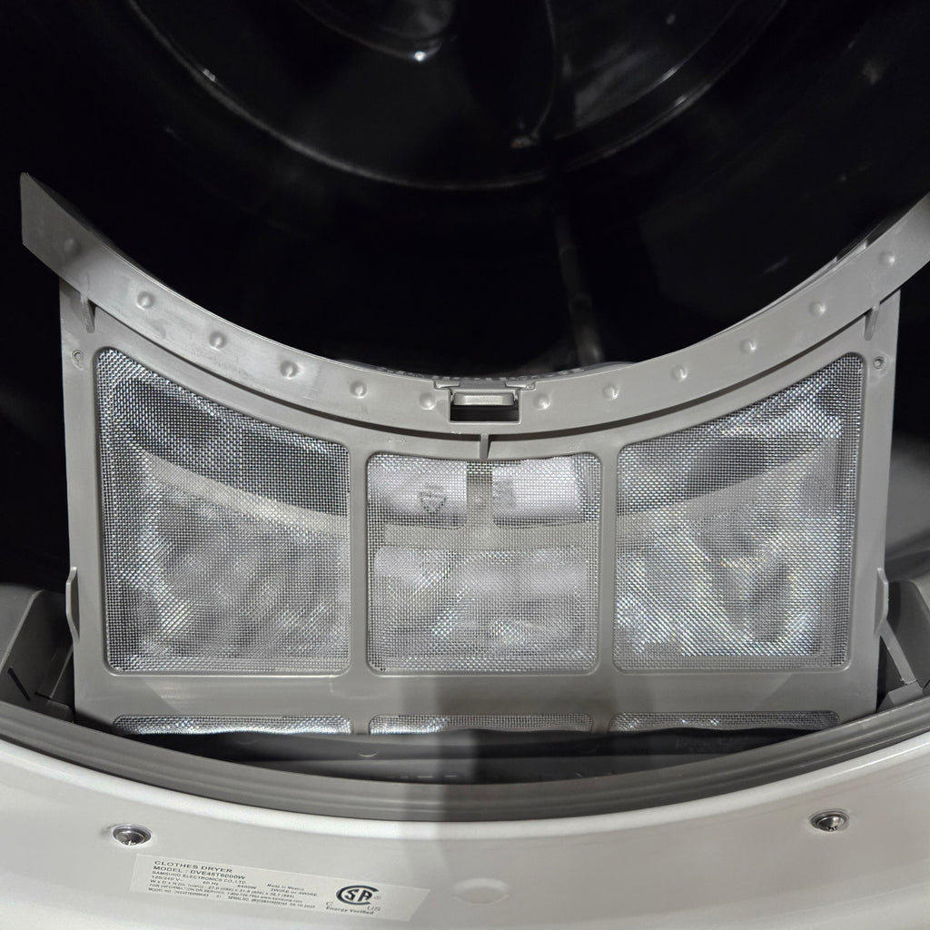 Samsung 7.5 cu. ft. Front Load Electric Dryer with Smart Care in White 6SD50 - DVE45T6000W - Scratch & Dent (Minor)