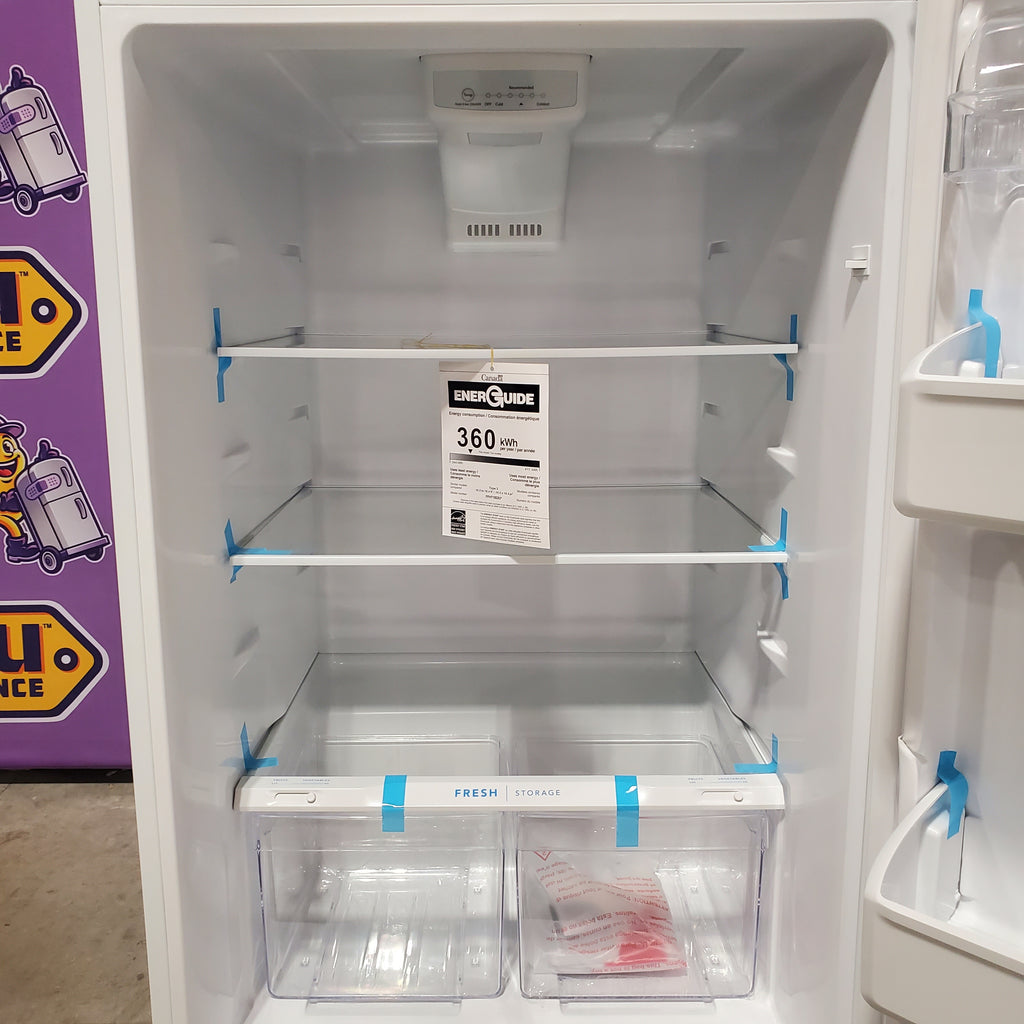 Frigidaire Top Freezer 18 Cu. Ft. Capacity Refrigerator with Spacious Interior Storage and Bright LED Lighting in White 3SD1058 - FFHT1822UW - Scratch and Dent (Minor)