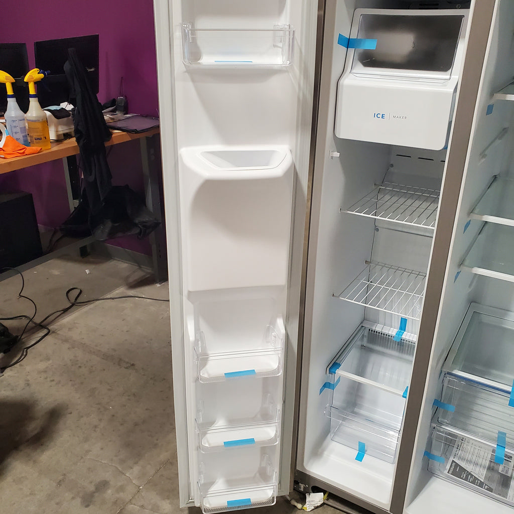 Frigidaire 25.6 cu. ft. ENERGY STAR Side by Side Refrigerator with Exterior Water and Ice Dispenser in Stainless Steel 3SD1078 - FRSS2623AS - Scratch & Dent (Minor)