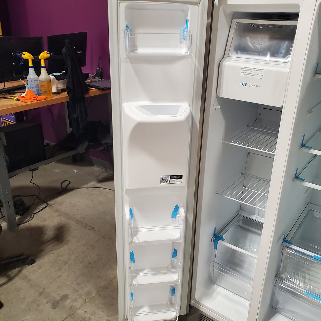Frigidaire 25.6 cu. ft. ENERGY STAR Side by Side Refrigerator with Exterior Water and Ice Dispenser in Stainless Steel 3SD813 - FRSS2623AS - Scratch & Dent (Minor)