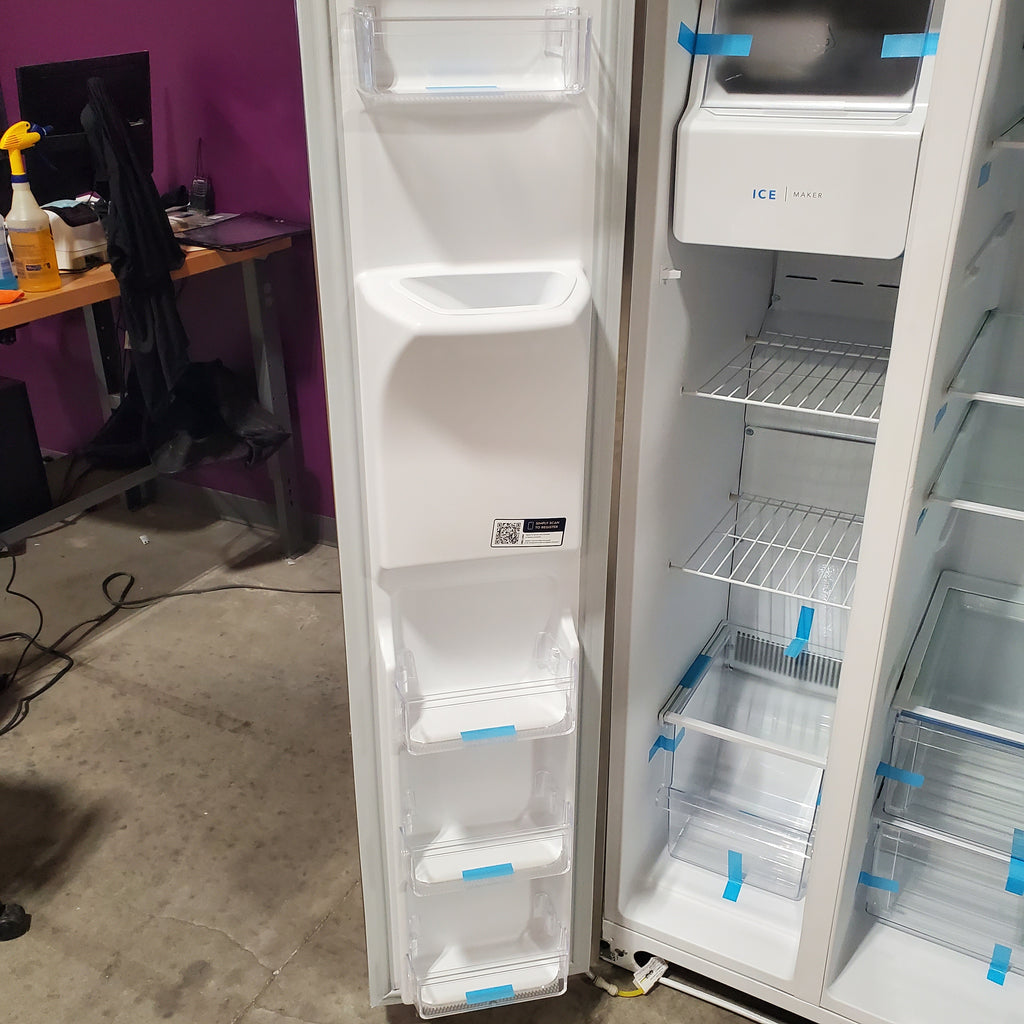 Frigidaire 25.6 cu. ft. ENERGY STAR Side by Side Refrigerator with Exterior Water and Ice Dispenser in Stainless Steel 3SD1052 - FRSS2623AS - Scratch & Dent (Moderate)