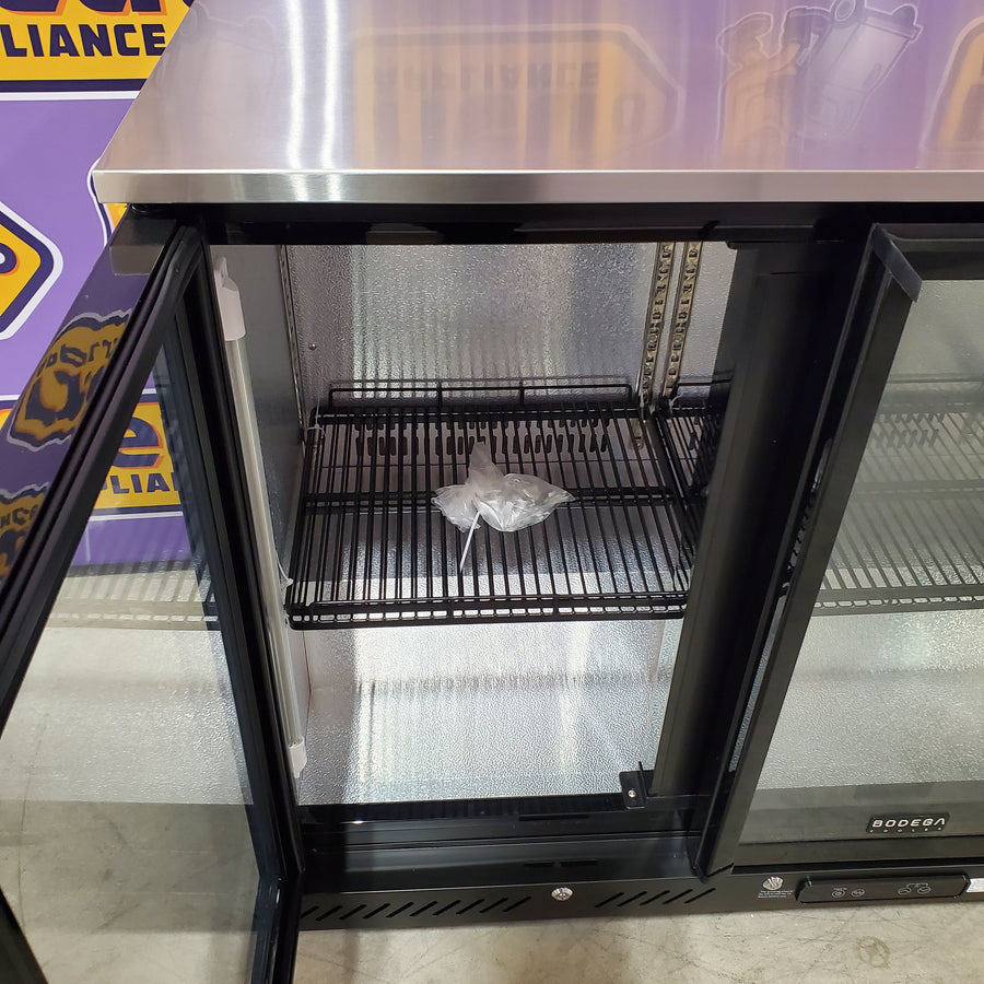 Bodega Cooler 12 Cu.Ft Display Bar Beverage Fridge With 3 Glass Doors and Wheels SA327 - BTC-320FC - Open Box