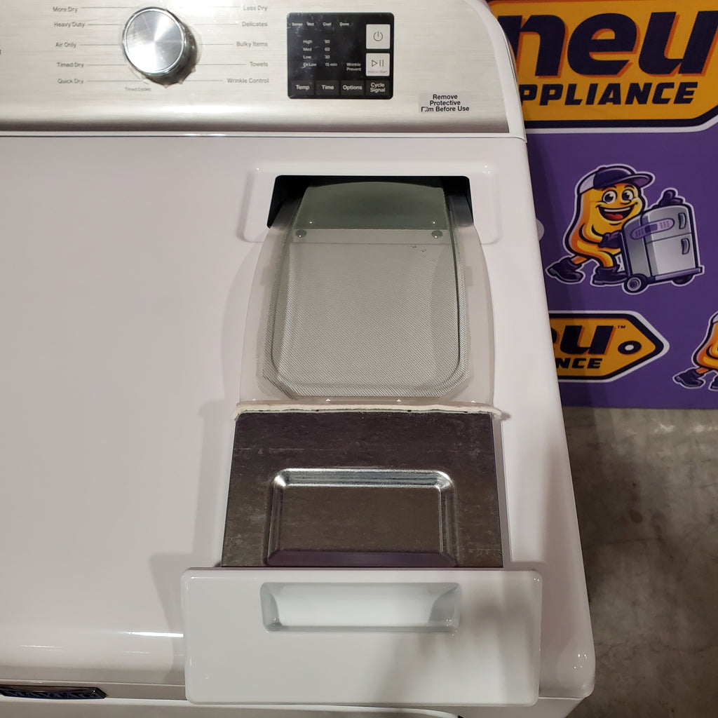 Pictures of Maytag 7.0 cu ft Electric Dryer with Moisture Sensing and Quick Dry Cycle 30131SD21 - MED6200KW - Scratch & Dent (Minor) - Neu Appliance Outlet - Discount Appliance Outlet in Austin, Tx
