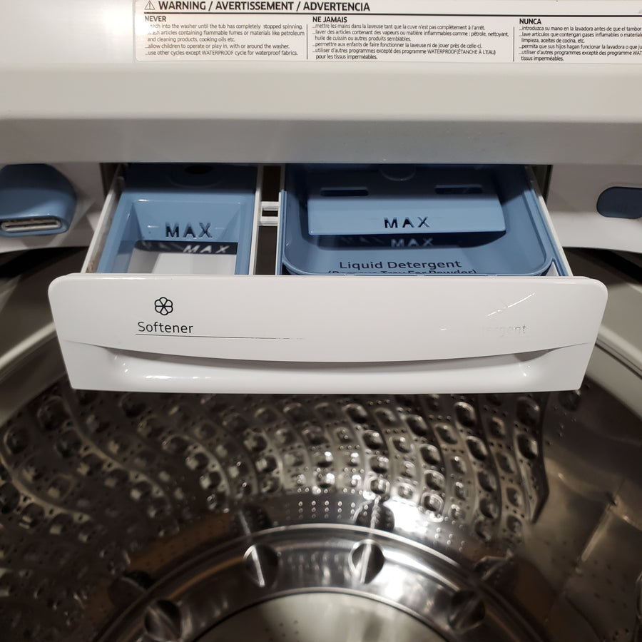 Samsung Top Load 5.0 Cu. Ft. Washer with Super Speed in White 31135SD249 - WA50R5400AW - Scratch & Dent (Moderate)