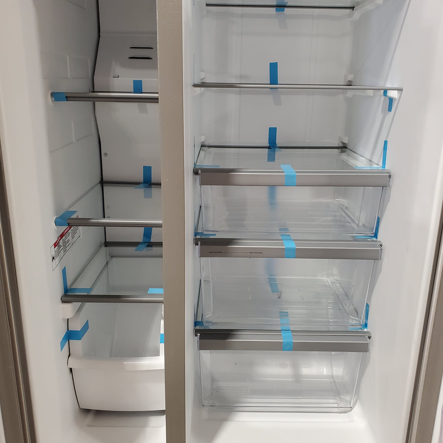 Whirlpool 33 Inch Wide Side by Side 21 Cu. Ft. Refrigerator with Can Caddy and Frameless Glass Shelves in Fingerprint Resistant Stainless Steel 31134SD212 - WRS321SDHZ - Scratch & Dent (Moderate)