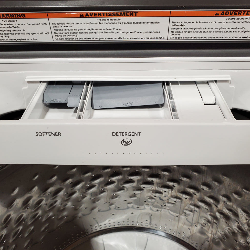 Pictures of Maytag Top Load 4.8 cu ft Washer with Deep Fill and Slow-Close Glass Lid 30133SD122 - MVW6200KW - Scratch & Dent (Moderate) - Neu Appliance Outlet - Discount Appliance Outlet in Austin, Tx