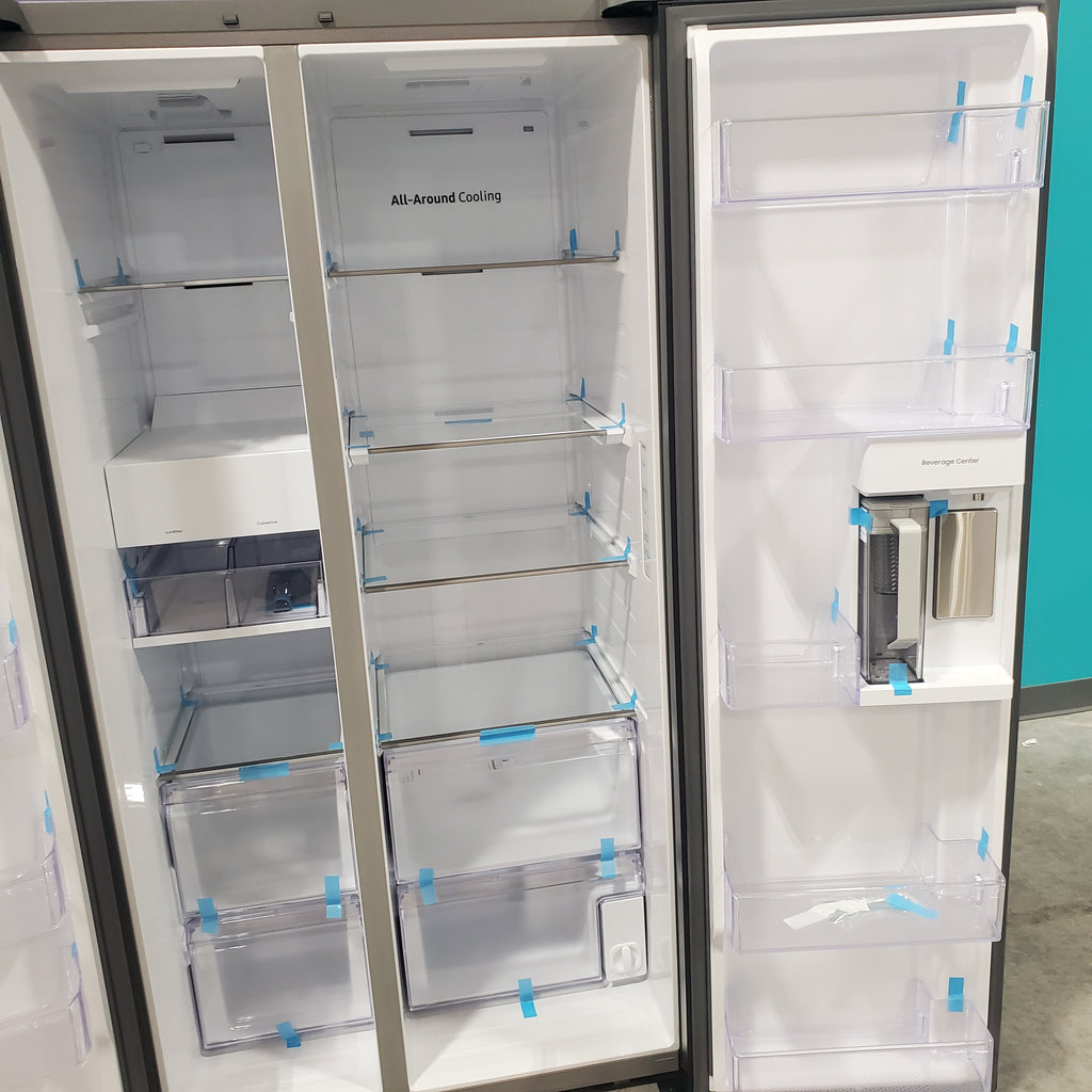 Pictures of Samsung Stainless Steel Bespoke Side-by-Side 28 cu. ft. Refrigerator with Beverage Center™ and Auto Fill Water Pitcher RS28CB7600QLAA - Open Box - Neu Appliance Outlet - Discount Appliance Outlet in Austin, Tx