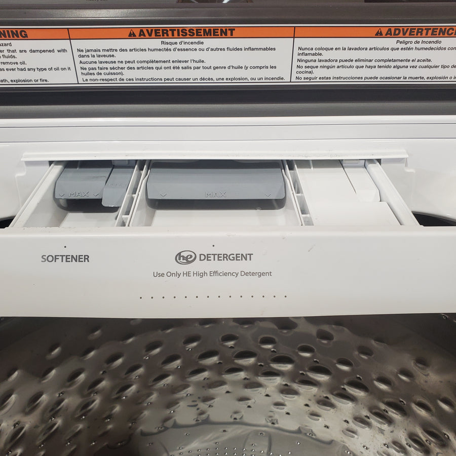 Maytag Top Load 4.8 cu ft Washer with Deep Fill and Slow-Close Glass Lid MVW6200KW - Scratch & Dent (Minor) and Maytag 7.0 cu ft Electric Dryer with Moisture Sensing and Quick Dry Cycle 16191 - MED6200KW - Scratch & Dent (Moderate)