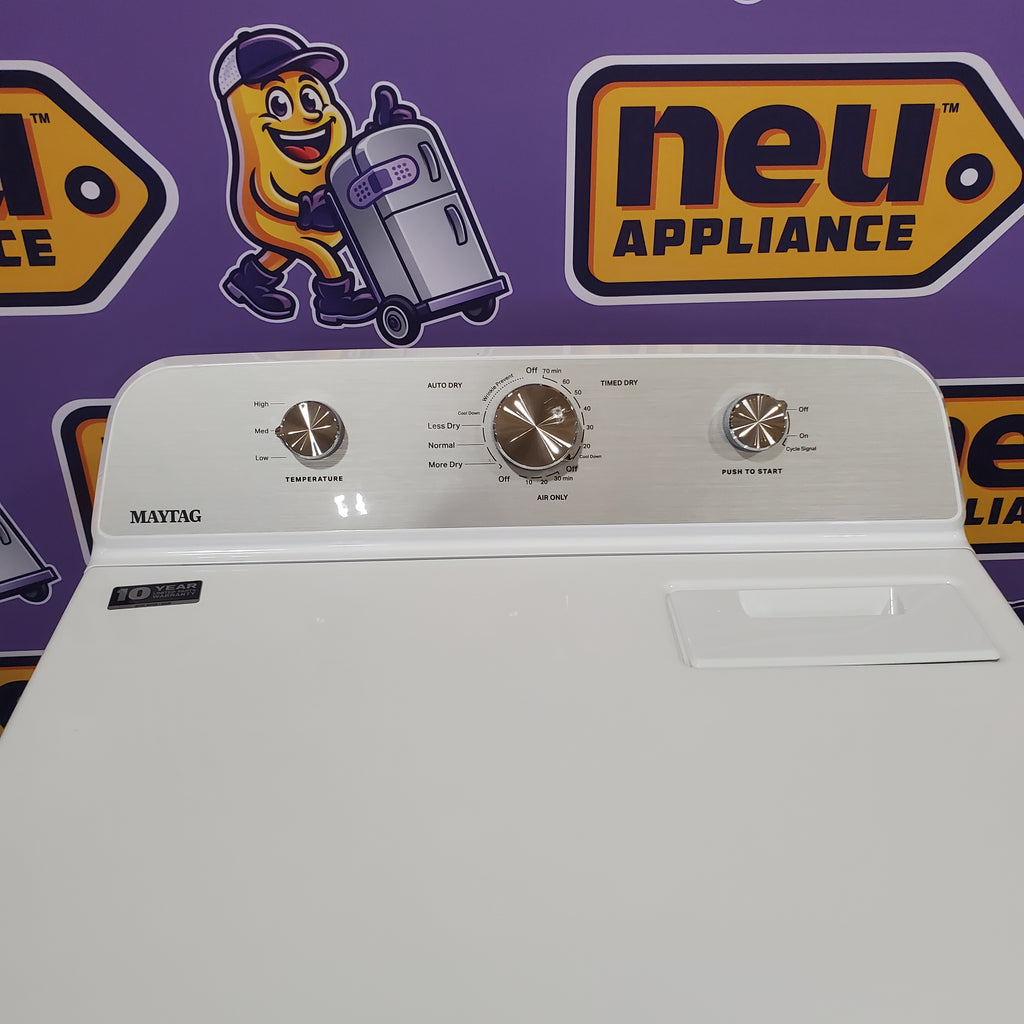 Pictures of MayTag 4.8 cu. ft. Top Load Washer with Extra Power, Built-In Water Faucet MVW5430MW - Scratch & Dent (Minor) and MayTag 7.0 cu. ft. Top Load Electric Wrinkle Prevent Dryer MED4500MW - Certified Refurbished - Neu Appliance Outlet - Discount Appliance Outlet in Austin, Tx