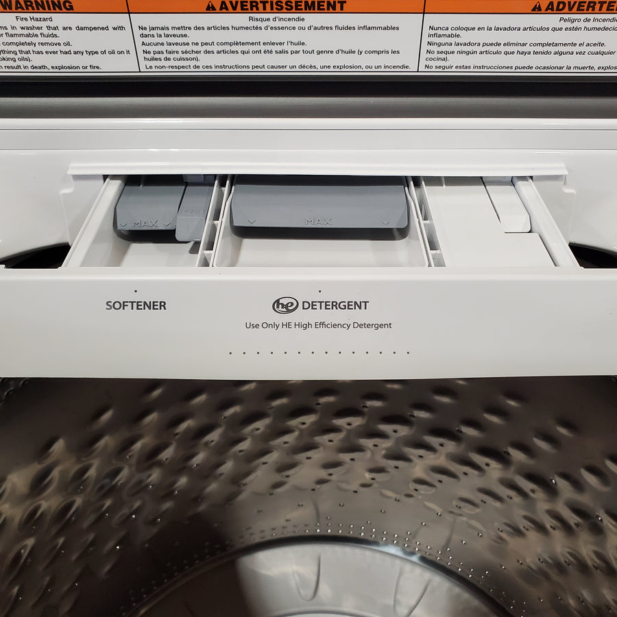 Maytag Top Load 4.8 cu ft Washer with Deep Fill and Slow-Close Glass Lid MVW6200KW - Scratch & Dent (Minor) and Maytag 7.0 cu ft Electric Dryer with Moisture Sensing and Quick Dry Cycle 16218 - MED6200KW - Open Box