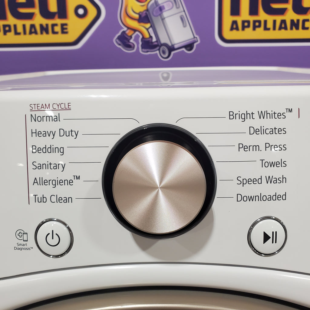 Pictures of LG 4.5 cu. ft. Front Load Washer with Steam and Built-In Intelligence in White WM4000HWA - Scratch & Dent (Minor) and LG 7.4 cu. ft. Front Load Electric Dryer with TurboSteam and Sensor Dry Technology in White 16188 - DLEX4000W - Scratch & Dent (Minor) - Neu Appliance Outlet - Discount Appliance Outlet in Austin, Tx