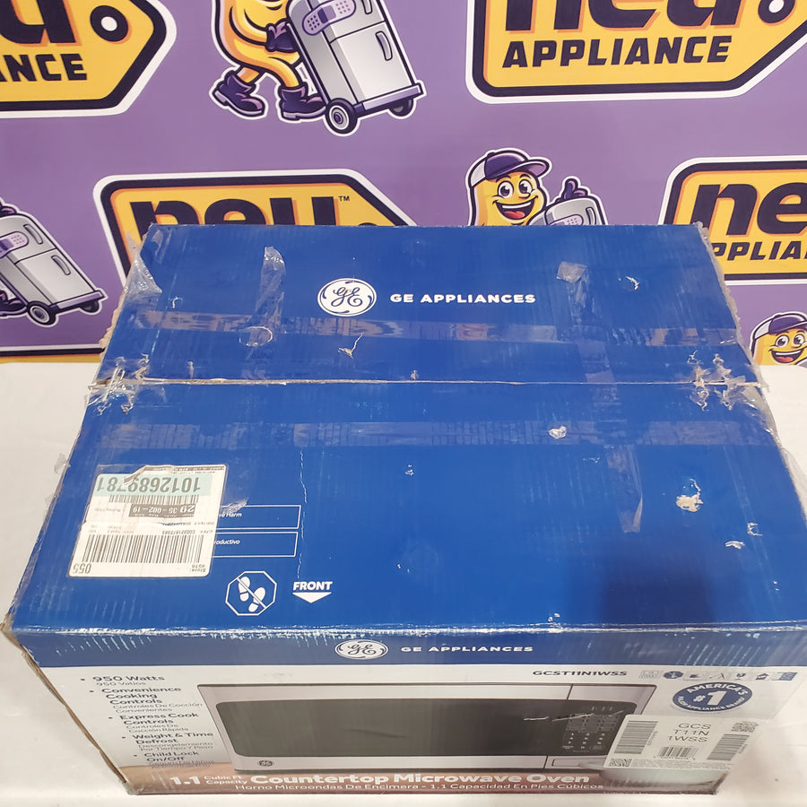 GE 1.1-cu ft 950 -Watt Countertop Microwave in Stainless Steel GCST11N1WSS - Open Box