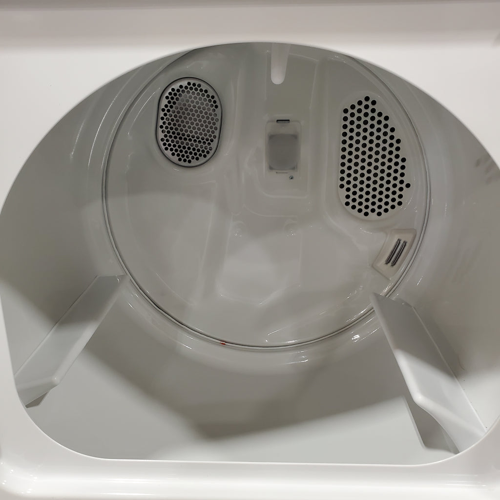 Pictures of Maytag Top Load 4.8 cu ft Washer with Deep Fill and Slow-Close Glass Lid MVW6200KW - Scratch & Dent (Minor) and Maytag 7.0 cu ft Electric Dryer with Moisture Sensing and Quick Dry Cycle 16191 - MED6200KW - Scratch & Dent (Moderate) - Neu Appliance Outlet - Discount Appliance Outlet in Austin, Tx