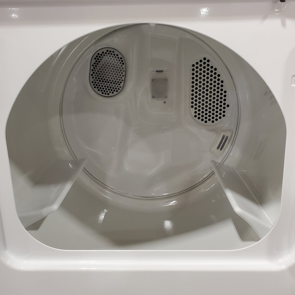 Pictures of Maytag Top Load 4.8 cu ft Washer with Deep Fill and Slow-Close Glass Lid MVW6200KW - Scratch & Dent (Major) and Maytag 7.0 cu ft Electric Dryer with Moisture Sensing and Quick Dry Cycle 16174 - MED6200KW - Scratch & Dent (Major) - Neu Appliance Outlet - Discount Appliance Outlet in Austin, Tx