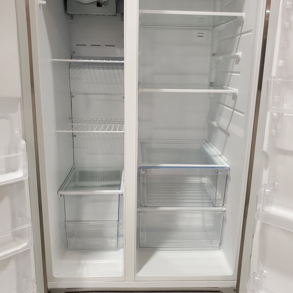 Frigidaire 25.6 cu. ft. ENERGY STAR Side by Side Refrigerator with Exterior Water and Ice Dispenser in Stainless Steel 25138SD756 - FRSS2623AS - Scratch & Dent (Minor)