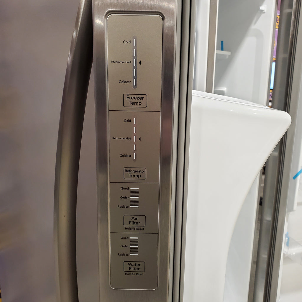 Pictures of Frigidaire 25.6 cu. ft. ENERGY STAR Side by Side Refrigerator with Exterior Water and Ice Dispenser in Stainless Steel 20SD103 - FRSS2623AS - Scratch & Dent (Minor) - Neu Appliance Outlet - Discount Appliance Outlet in Austin, Tx