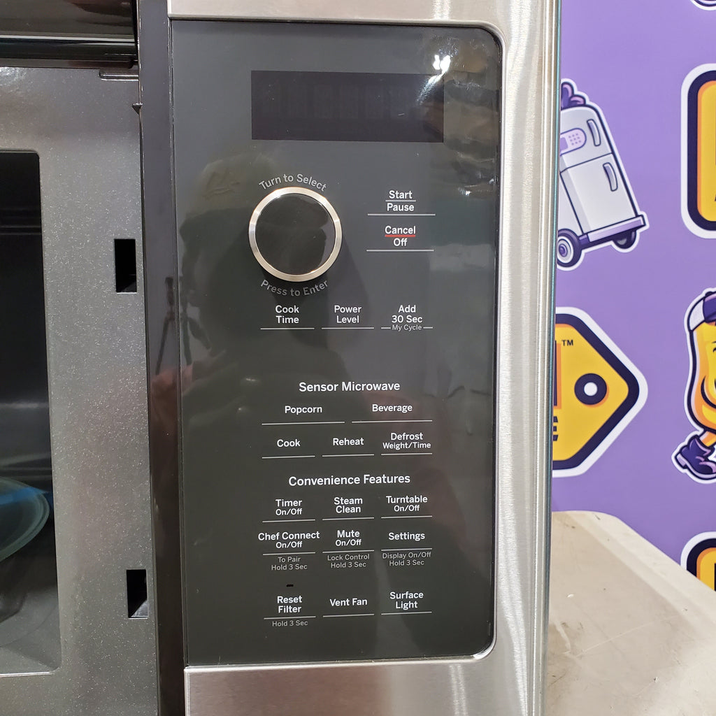 Pictures of GE Profile Stainless Steel Over the Range 2.2 Cu. Ft. Sensor Microwave Oven with Extendable Slide Out Vent and Steam Clean PVM9225SRSS - Open Box - Neu Appliance Outlet - Discount Appliance Outlet in Austin, Tx