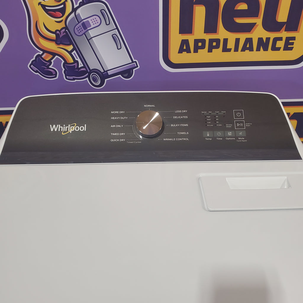 Whirlpool 5.2–5.3 Cu. Ft. Top Load Washer in White with Removable Agitator WTW6157PW - Open Box and Whirlpool 7.0 cu. ft. Electric Dryer with Hamper Door 16062 - WED5010LW - Open Box